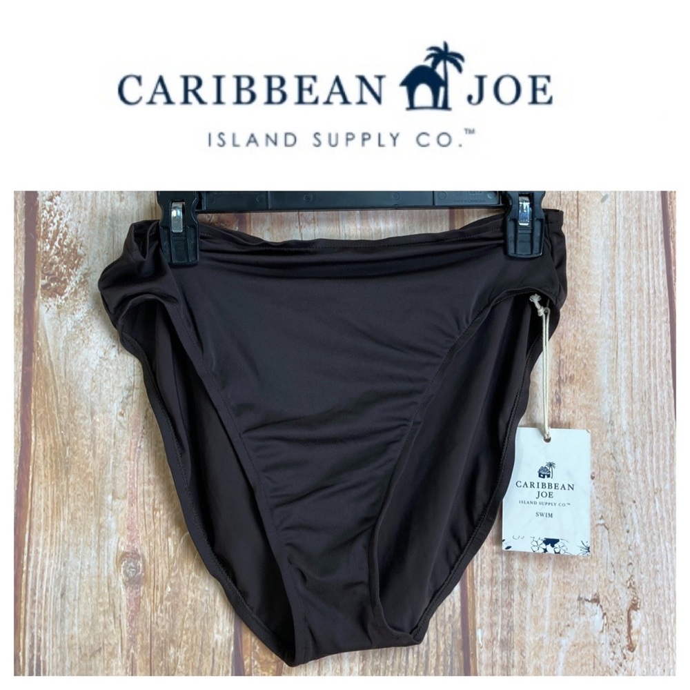 ➡️NWT Caribbean Joe Brown High Rise Bikini Bottom Size 16